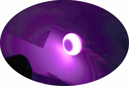 Светильник  RGB праздн.в лампе Е27, пульт ДУ, переходник, флешка,MP3+Bluetooth фото 2