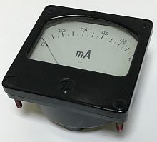 Амперметр на панель постоянного тока 0-1мА класс точности 2,5 80х80мм М4200.17  ГОСТ 8711-60