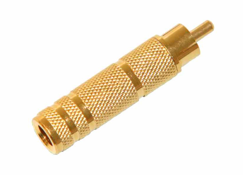 Переходник RCA штекер - 6,3 гнездо моно металл Gold