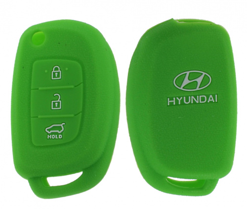 Чехол брелока  Hyundai KB-L055 (3-кнопки)(З)на выкидной ключ(Зеленый)