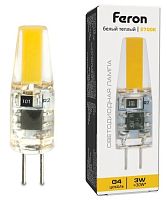 Лампа G4 3W 2700К Прозрачная 220V  COB Feron LB-423