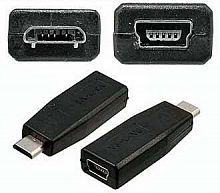 Переходник mini USB гнездо - micro USB штекер  (usb Mini USB-F to micro USB-M) (91389) (107109)
