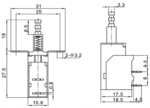Сетевой выключатель KDC A04-1 20mm (Кнопка KDC-A04-1-20T) (95353) фото 2