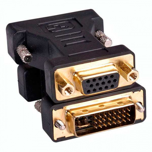 Переходник DVI штекер - VGA гнездо пластик Gold  5-885G