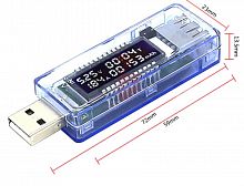 Тестер USB, время, ёмкость, 3,7-20v , 0-3.3 A  QC2, QC3, ЖК-индикатор, KWS-V20, наш AVRobot