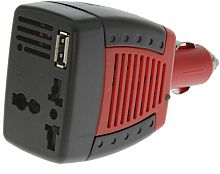 Преобразователь напряжения автомобильный 12v на 220v 75w + USBгн. портативный REXANT 202-007-1
