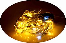 Гирлянда занавес белая теплая 6х0,5м, белый провод LED-180 диодов 5мм.прозрачные + мигают белым, разноуровневая, уличная