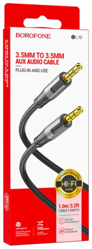 Шнур 3,5 штекер AUX - 3,5 штекер 1м Borofone BL19