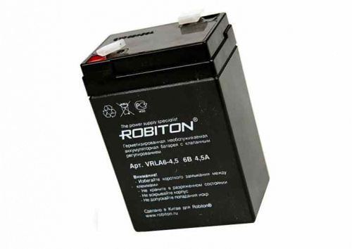 6 V  4.5 Ah Robiton свинцовый (70*47*100мм) (595гр.) 