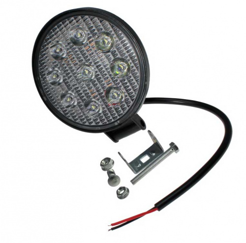 Прожектор 27W mini 10-30v LED-9 (EPISTAR),30 град, БЕЛЫЙ свет, черный круглый 20 мм (AVL-042)