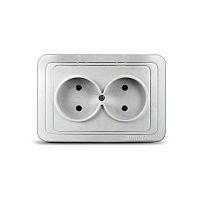 Розетка 2-гн б/з СП 16А IP20 белая Валери UNIVersal