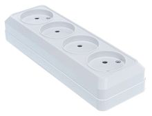 Розетка 4-гн б/з ОП 16А IP20 белая Олимп UNIVersal 1162