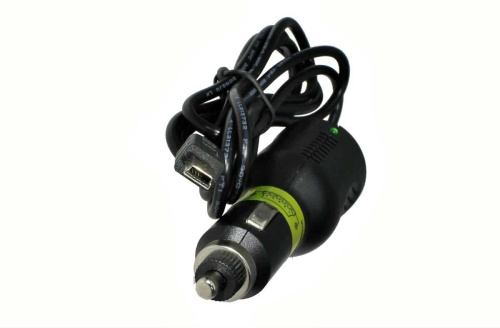 Шнур питания mini USB штекер 1,5м (для видеорегистратора) (Навигаторов)  5v/2A с USB фото 2