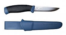 Нож Morakniv Companion Navy Blue, нержавеющая сталь, прорезин. рукоять с синими накладками