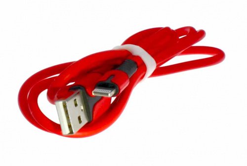 Шнур USB A штекер - iPhone-5/5s/6/7  1м  2.4A защита от изломов  со светодиодом 6585/6713 AVRobot