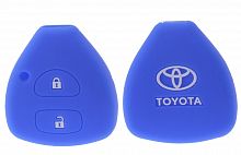 Чехол брелока Toyota  KB-L027 (2-кнопки)на ключ Crown,Camry,Reiz(Синий