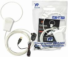 Антенна ТВ DVB-T2 Уралка УР-3У активная,питание от USB 3м