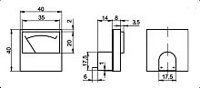 Амперметр (головка,без шунта) (щитовой прибор) 1А (40х40) 