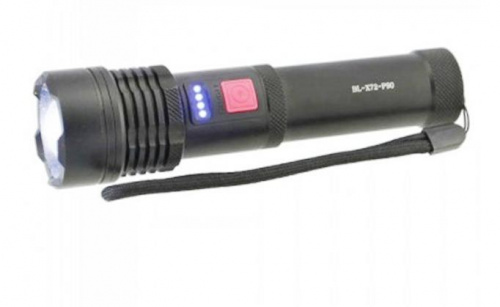 Фонарь ручной, суперяркий диод P90,  на  аккум.Li, шнур USB - microUSB 0.5m., с зумом, BL-X72-P90