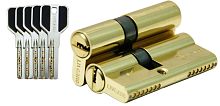 Цилиндровый механизм LIVGARD C40/30 перфо.ключ-ключ PB Полированная латунь