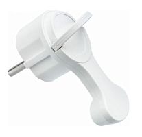 Вилка угловая плоская за шкаф с/з 16A белая REXANT