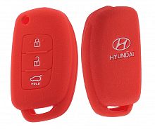 Чехол брелока  Hyundai KB-L055 (3-кнопки)(К)на выкидной ключ(Красный)