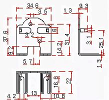 Кронштейн металлический LST15.013 для крепления патрона G13