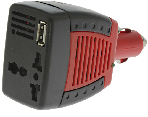 Преобразователь напряжения автомобильный 12v на 220v 75w + USBгн. портативный REXANT 202-007-1 фото 2