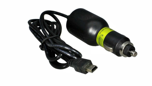 Шнур питания mini USB штекер 1,5м (для видеорегистратора) (Навигаторов)  5v/2A с USB фото 2