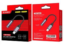 Шнур 3,5 гнездо AUX - Lightning 0,12м Kakusiga KSC-428 