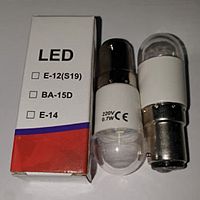 Лампа швейной машины, 1W, LED, 2-х контактная, HL176