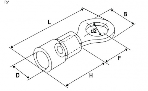 Кольцо силовое 10мм жел. НКИ6,0-10 (10шт) (Клемма RVS5.5-10) (61190) фото 2