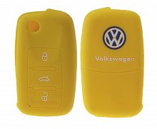 Чехол брелока Volkswagen KB-L064 (3-кнопки) выкидной ключ(Желтый)