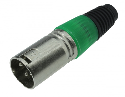 Разъем XLR штекер 3-pin зеленый 1-503GR