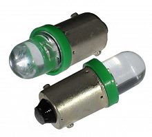 Лампа АВТО BA9S LED-1 10мм  15* зеленый