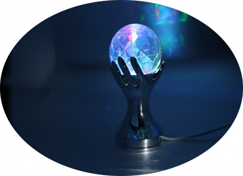 Светильник RGB праздничный  AC220V вращающийся (рука) серебро