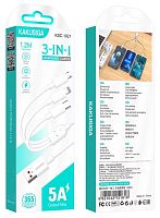 Шнур USB A штекер - Lightning+Micro+Type-C 3в1 5A 1,2м Kakusiga KSC-1021
