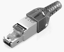Разъем RJ-45 8P8C штекер экран CAT 8, CAT 7, для UTP 6, 7 и 8 категории, серый
