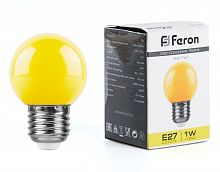 Белт-лайт Лампа E27 G45 1W желтая Матовая Feron LB-37