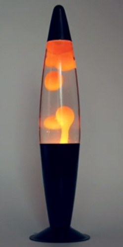 Светильник LAVA LAMP 35cm настольный прозрачно-оранжевый, корпус черный фото 2