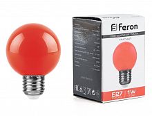Белт-лайт Лампа E27 G45 1W красная Матовая Feron LB-37