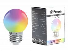 Белт-лайт Лампа E27 G60 3W RGB Матовая быстрая смена цвета Feron LB-371