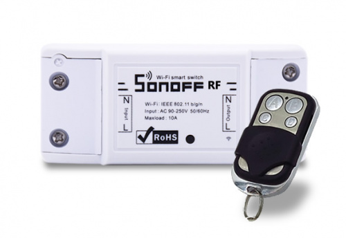 Sonoff 1ch Wi-Fi RF 1-канал, реле 10А( 1-пульт в комплекте)