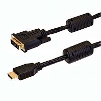 Шнур HDMI штекер - DVI штекер 1,5м пластик GOLD фильтр REXANT 17-6303