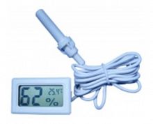 Термометр цифровой +  гигрометр  на ж/к,  2 х G13  внешн. датчик,-50 +70 С, белый  AVRobot
